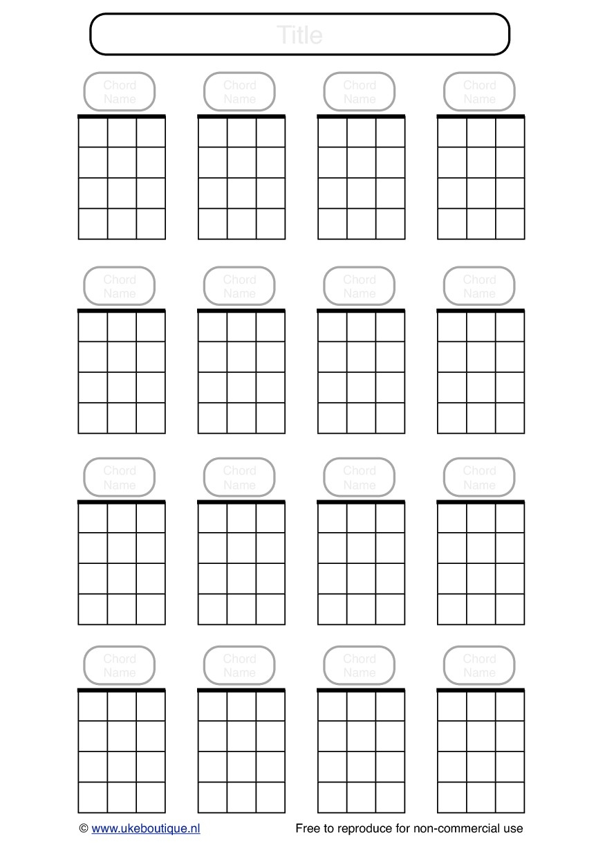 Blank Uke Chord Sheet