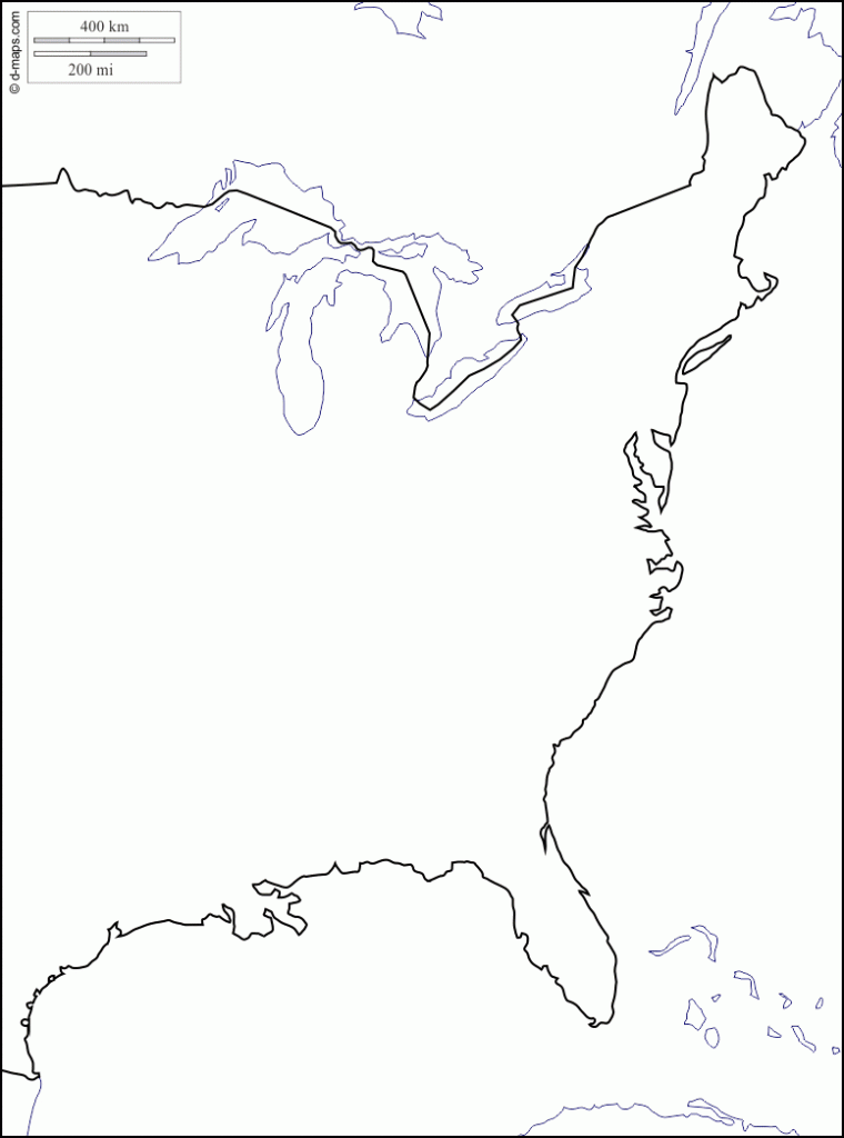 Blank Usa Map East Coast Printable US Maps