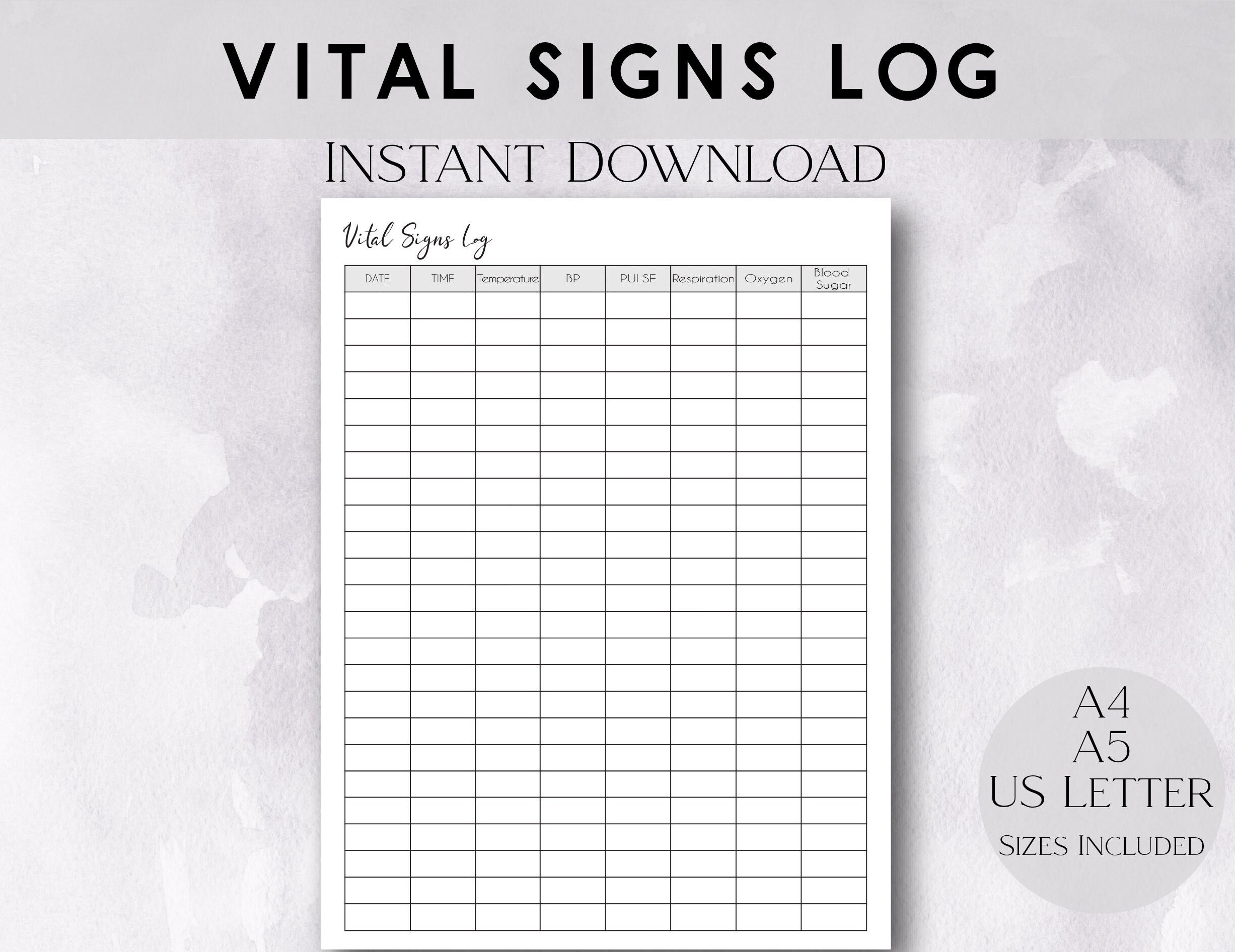 Blank Vital Signs Chart