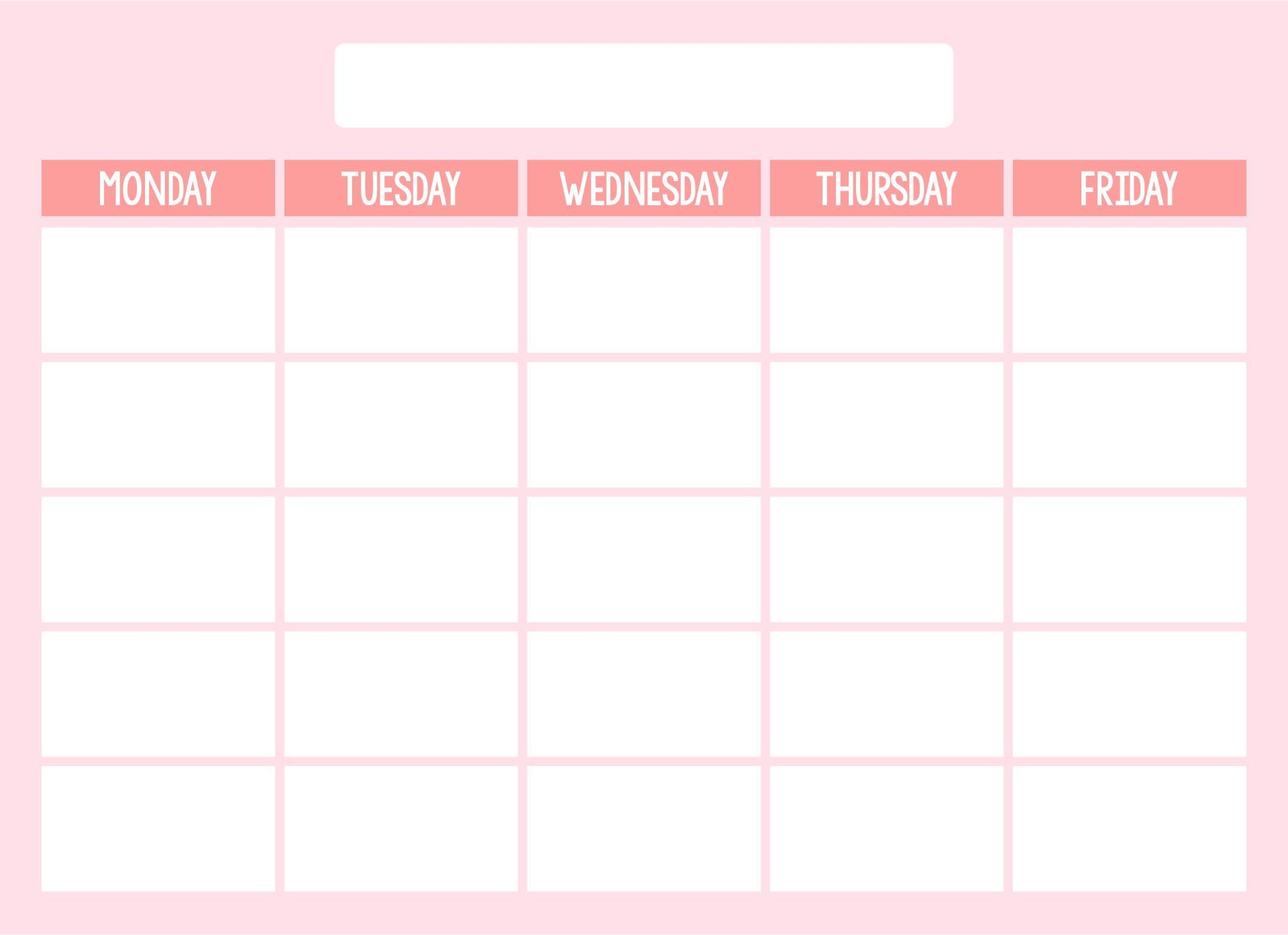 Blank Weekly Calendar Template Monday Friday What Is Monday Good 