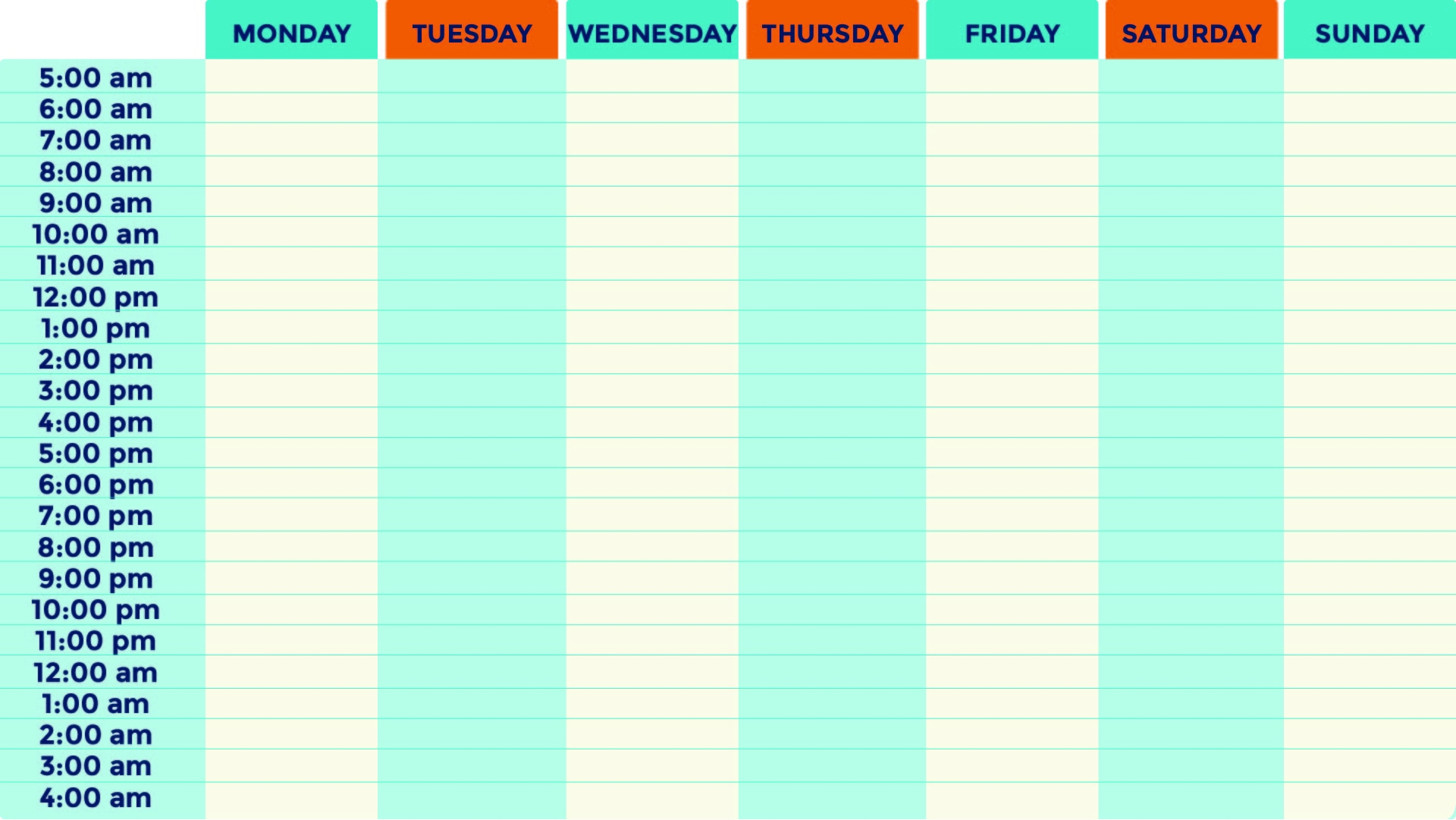 Blank Weekly Time Slots 10 Free PDF Printables Printablee