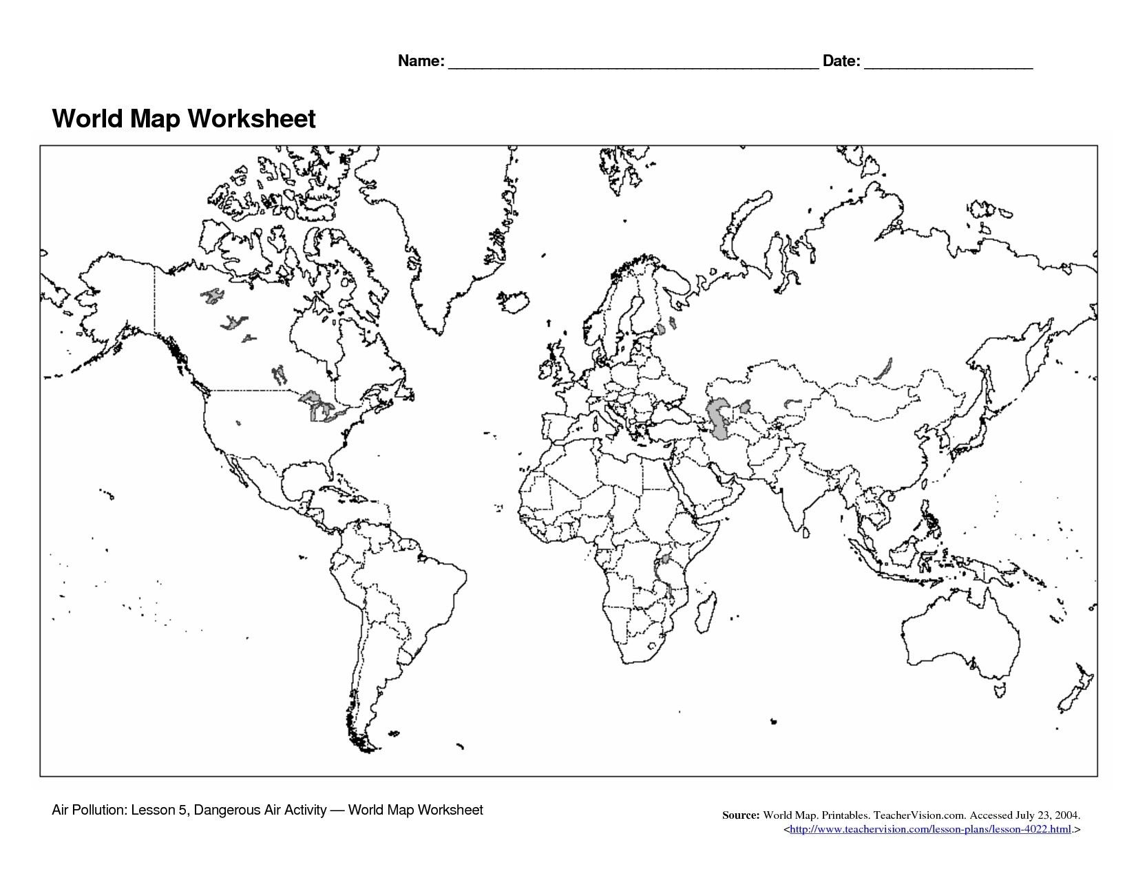 Blank World Map Quiz Printable Printableblank Blank World Map Quiz Printable Printableblank