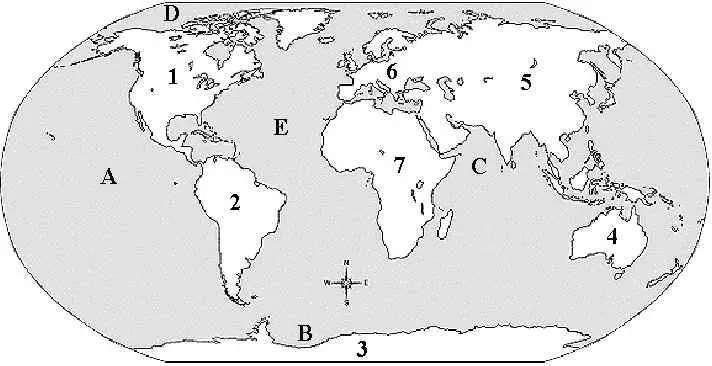 Blank World Map With Oceans