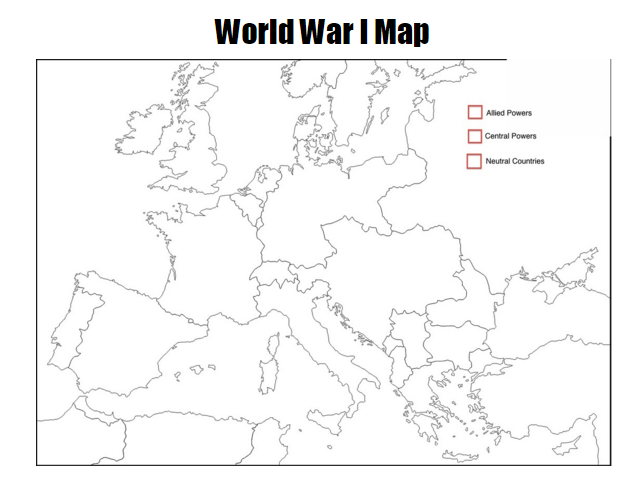 Blank World War 1 Map Blank World War 1 Map