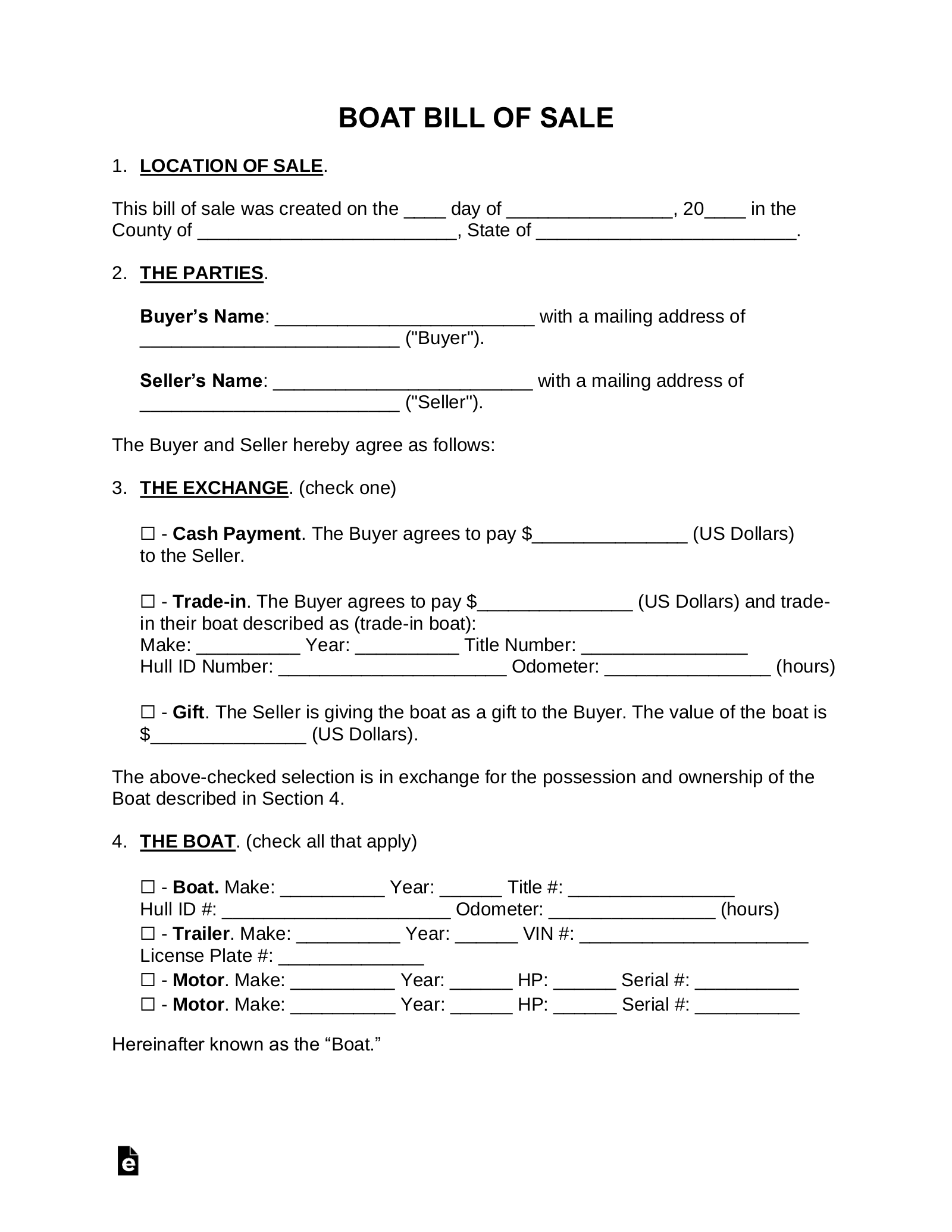 Boat Bill Of Sale Template Free Pdf Canada Printable Templates Boat Bill Of Sale Template Free Pdf Canada Printable Templates