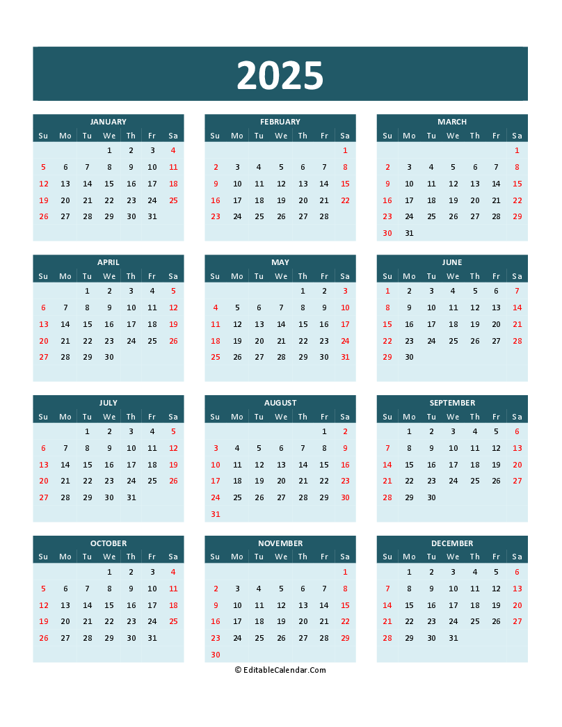 Printable Blank Calendar 2025 With Holidays Printable Blank Calendar 2025 With Holidays