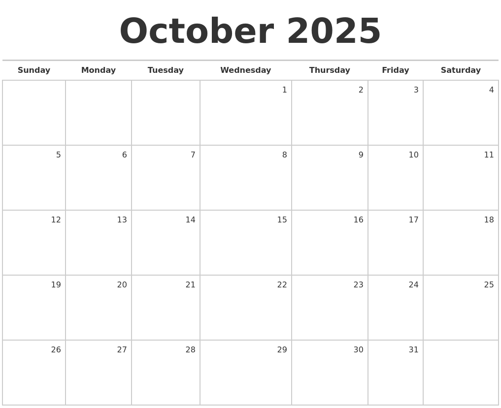 Calendar October 2025 January 2025 Calendar Lauren Rudd