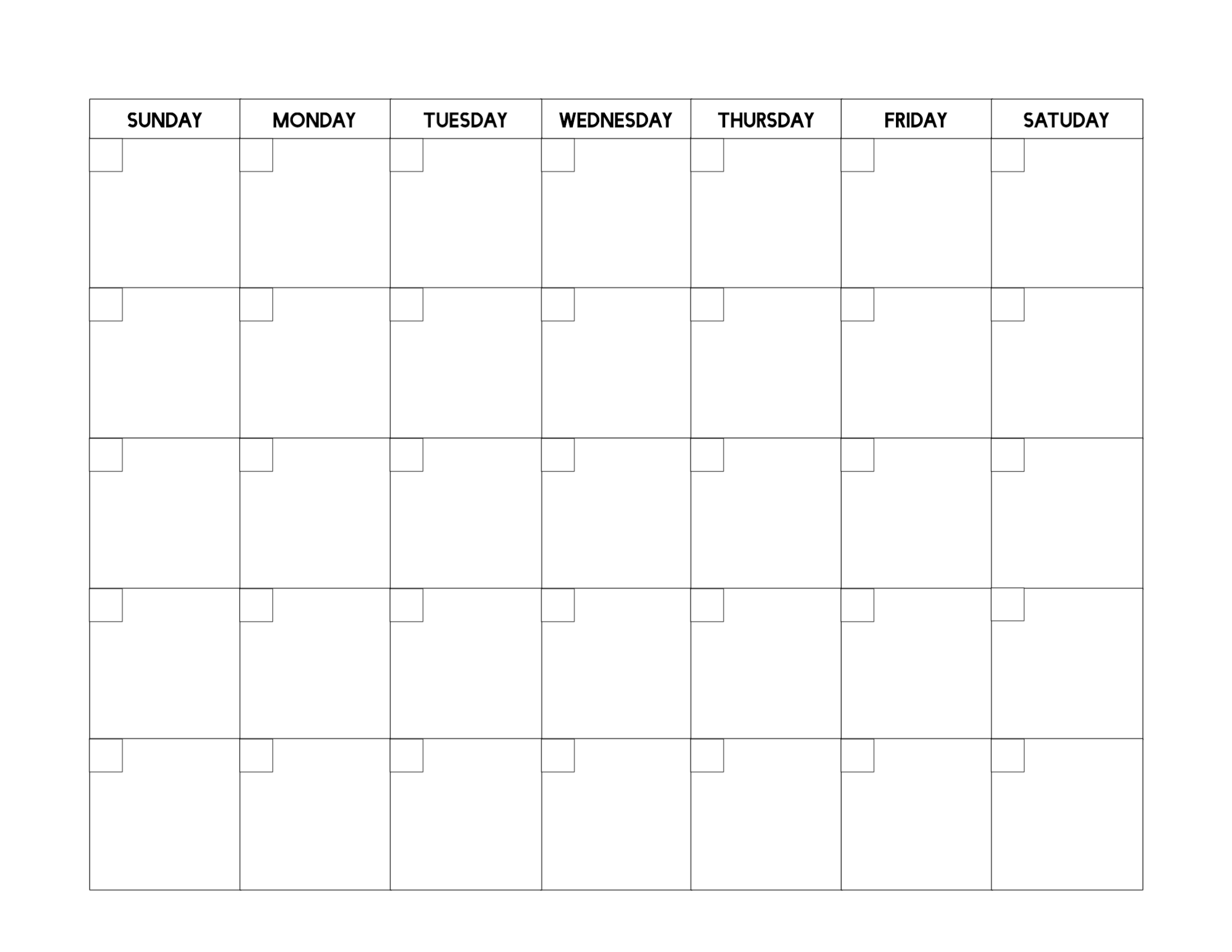 Small Planner Free Printable Blank Calendar Sheets