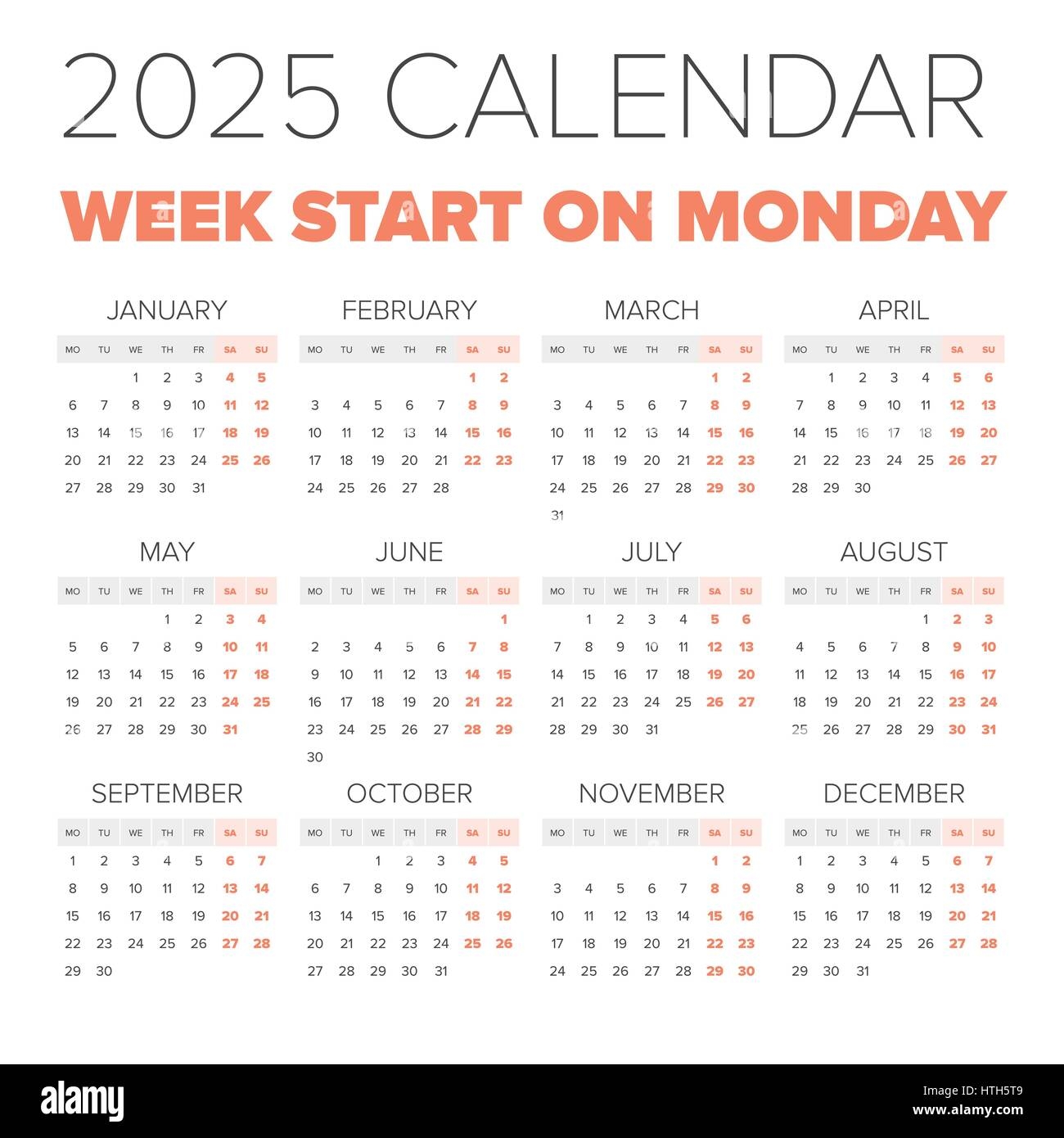 Calendar Weeks 2025 Monday Start Emma Dash G 