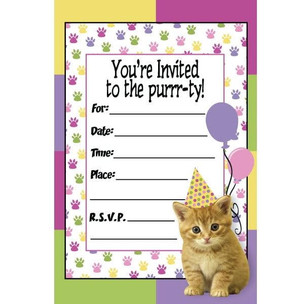 Free Printable Blank Kitty Cat Birthday Invitations Free Printable Blank Kitty Cat Birthday Invitations
