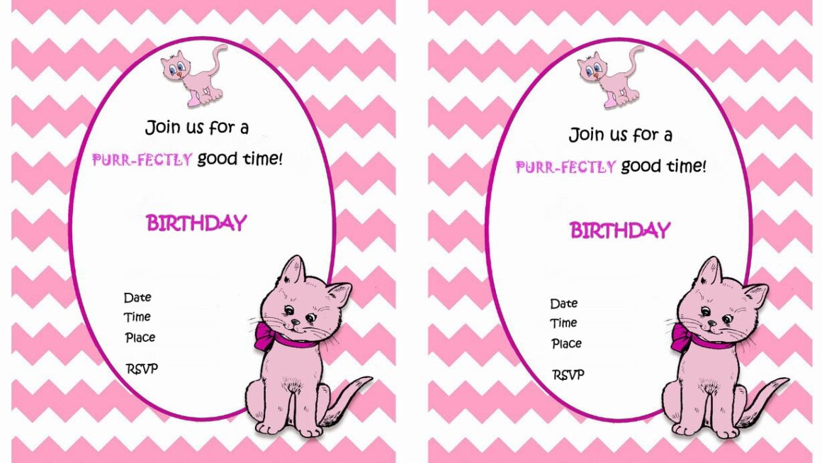Cat Lovers Birthday Invitations Birthday Printable