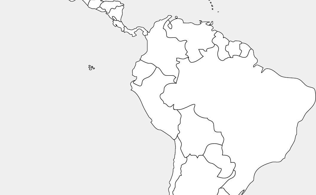 Central And South America Map Blank