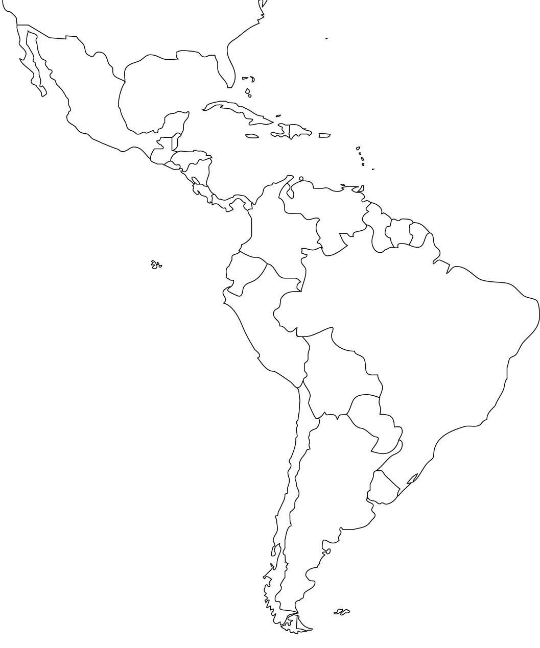 Central And South America Map Blank Central And South America Map Blank