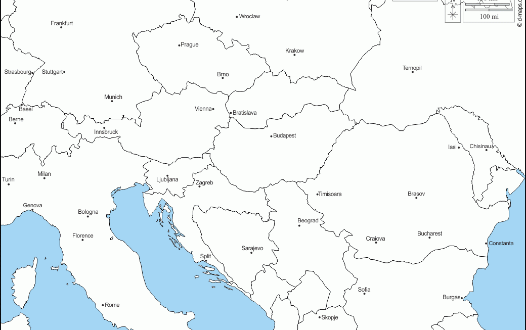 Central Europe D maps Free Map Free Blank Map Free Outline Map