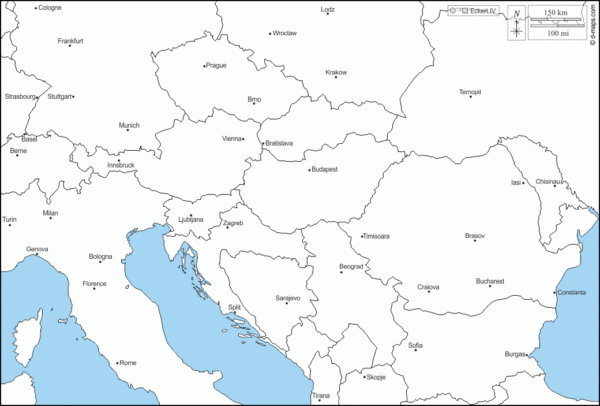 Blank Printable Map Of Central Europe