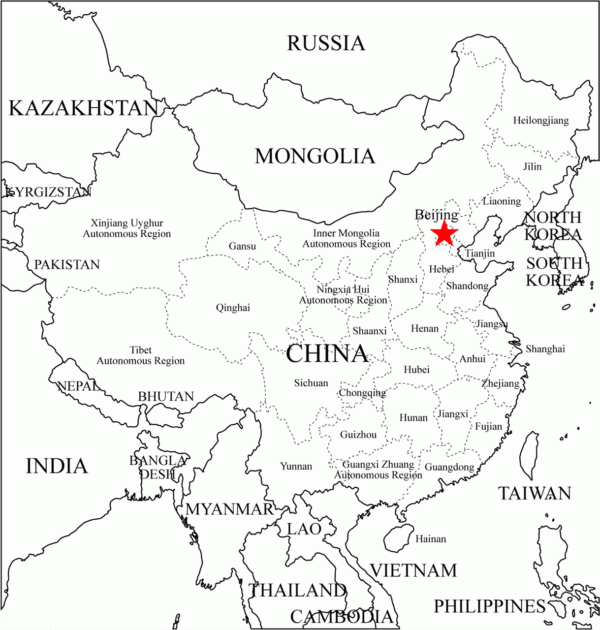 China Outline Free Printable Maps And Images China Outline Free Printable Maps And Images