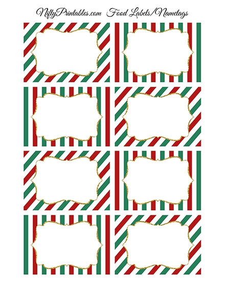Christmas Blank Labels Nametags Nifty Printables