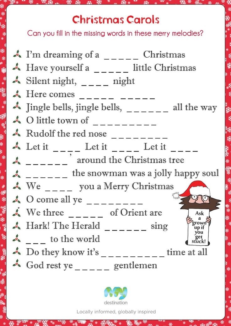 Christmas Fill In The Blank Games Google Search Printable Christmas Christmas Fill In The Blank Games Google Search Printable Christmas