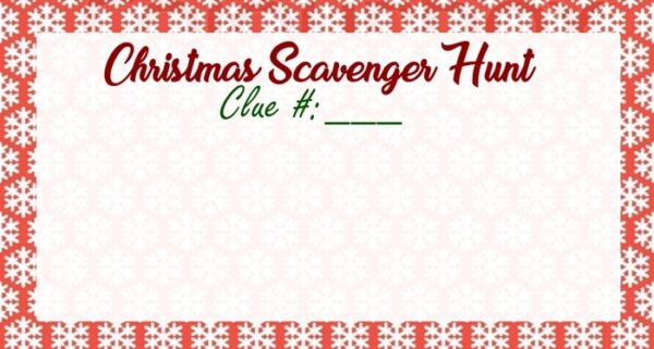 Printable Blank Christmas Scavener Clue Cards