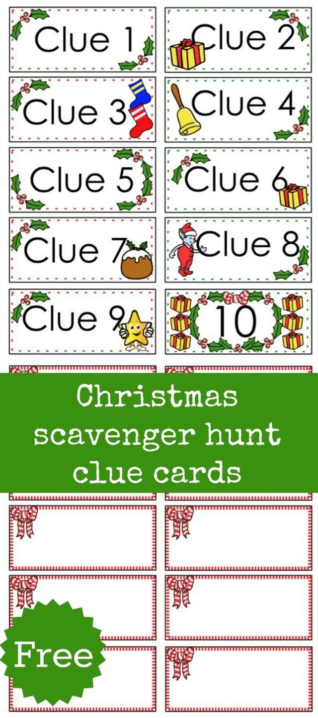 Christmas Scavenger Hunt Free Printable Clue Cards For Kids Aaa For Christmas Scavenger Hunt Free Printable Clue Cards For Kids Aaa For