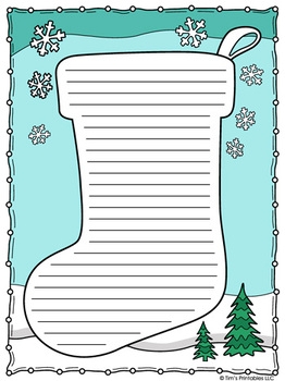 Christmas Stocking Writing Paper By Tim 39 s Printables TpT