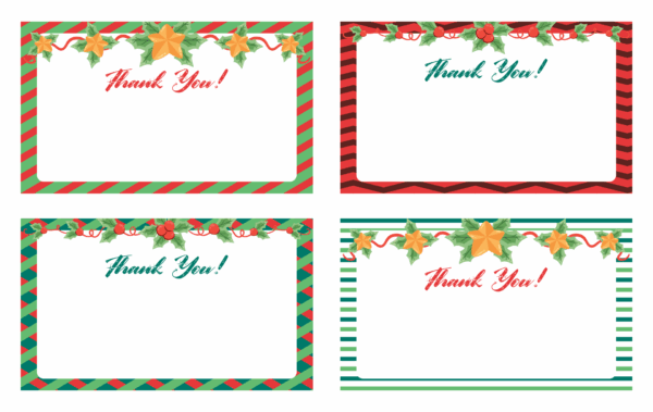 Printable Blank Christmas Thank You Notes