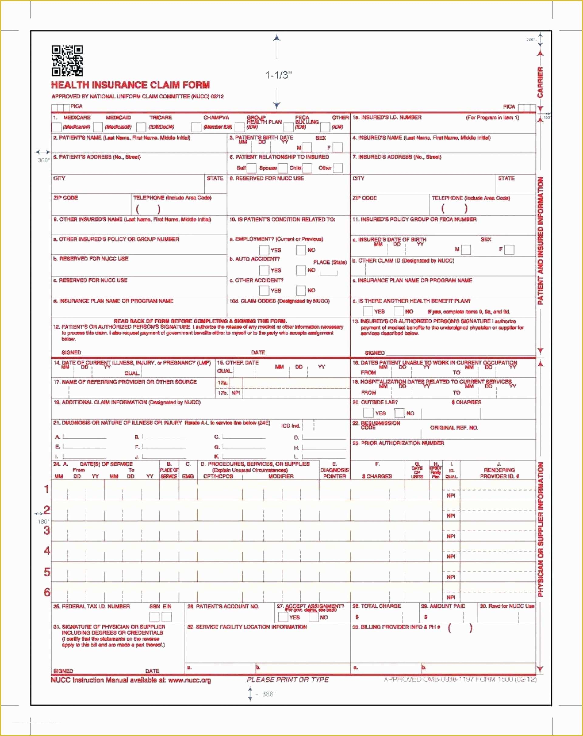Cms 1500 Printable Form Free