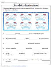 Printable Correlative Conjunctions Mystery Picture Blank Worksheet