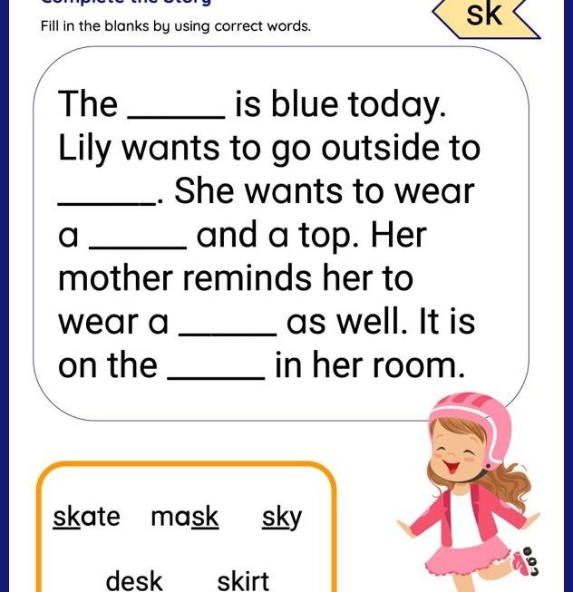 Craft Stories By Filling In The Blanks Printable Reading Worksheet
