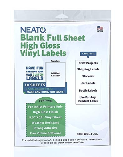 Neato Blank White Full Sheet Printable Labels Neato Blank White Full Sheet Printable Labels