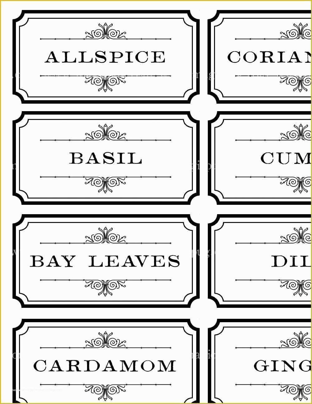 Customizable Free Printable Spice Label Template Printable Templates