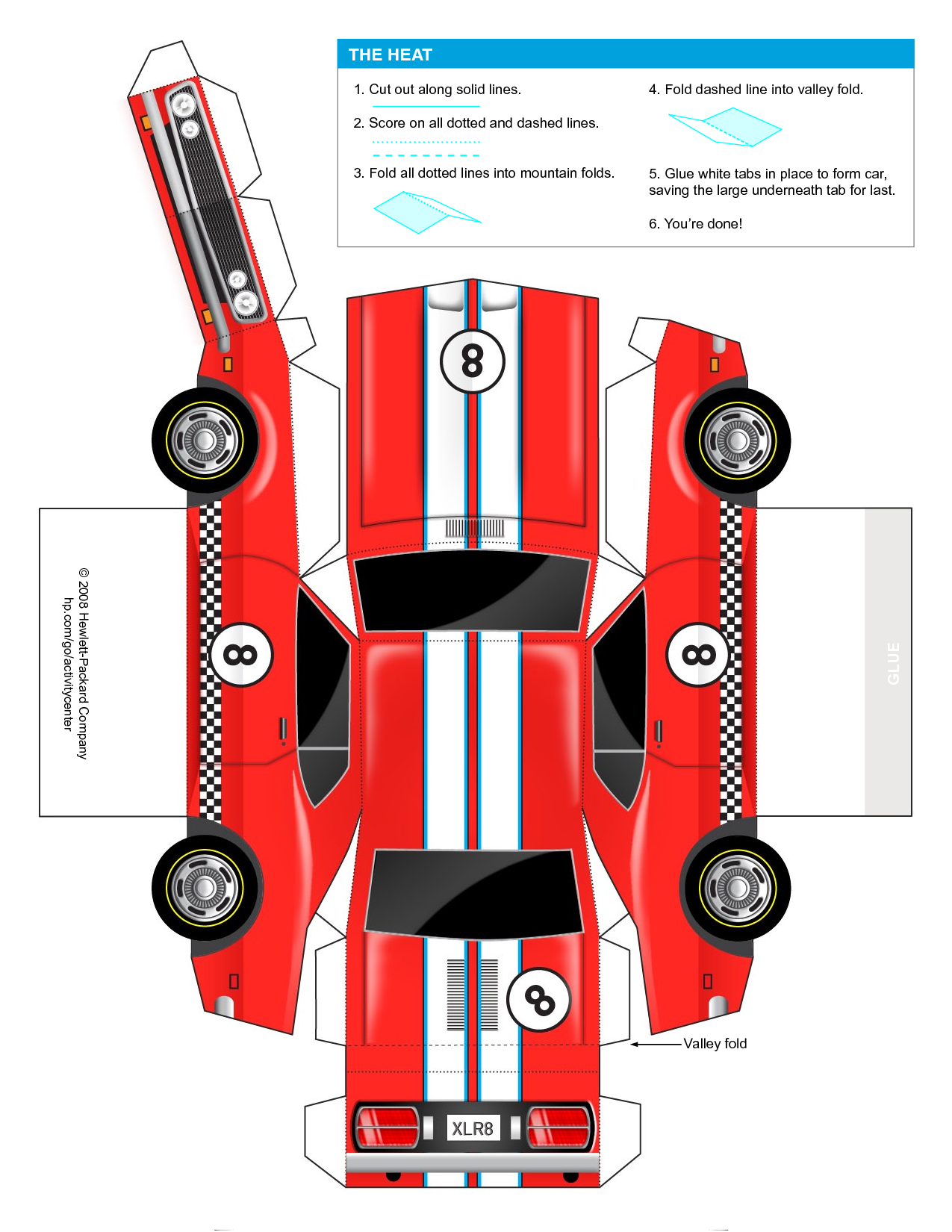 Cut Out 3D Paper Car Template Content Calendar Template