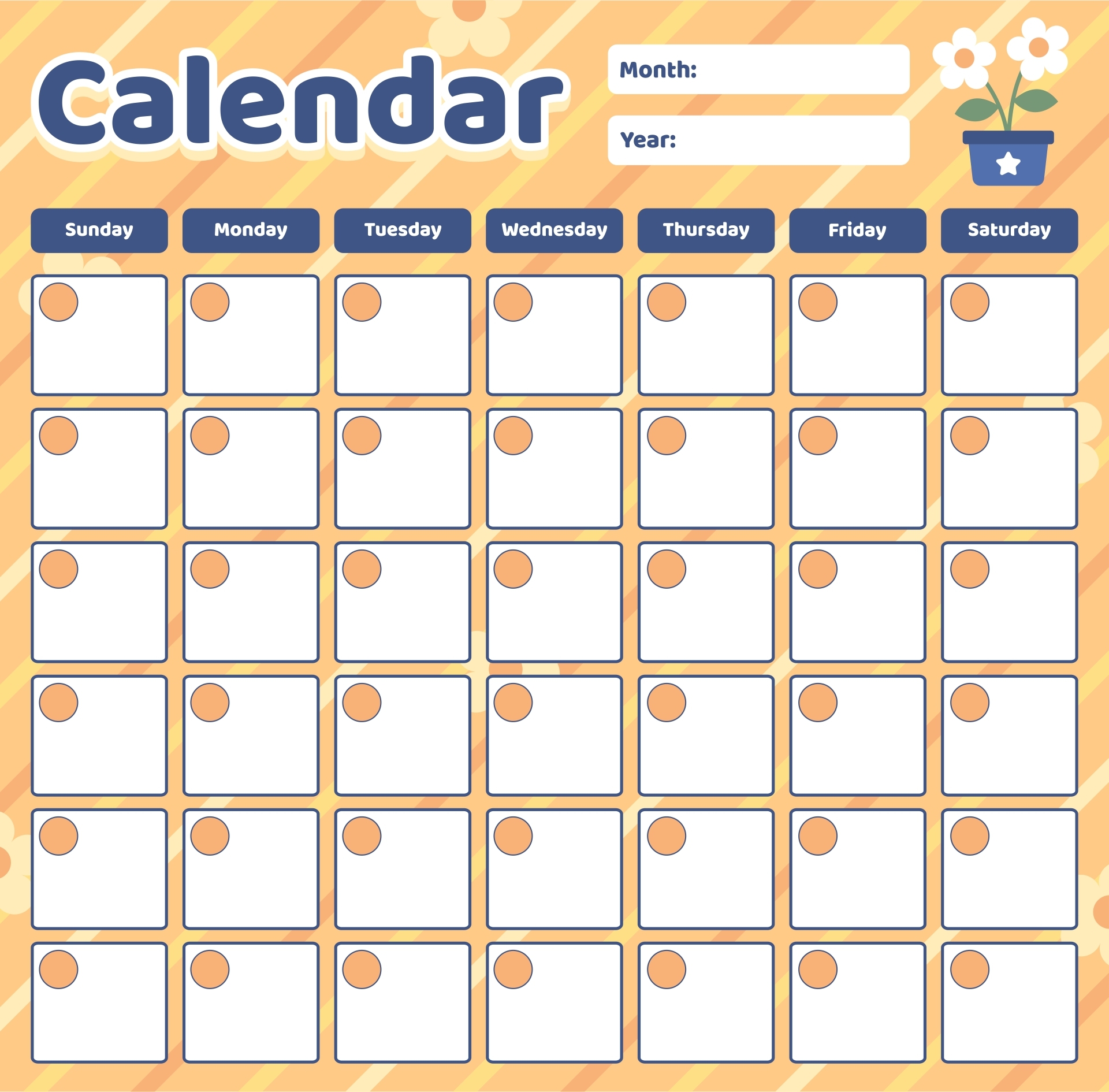 Cute Blank Calendar 10 Free PDF Printables Printablee Cute Blank Calendar 10 Free PDF Printables Printablee