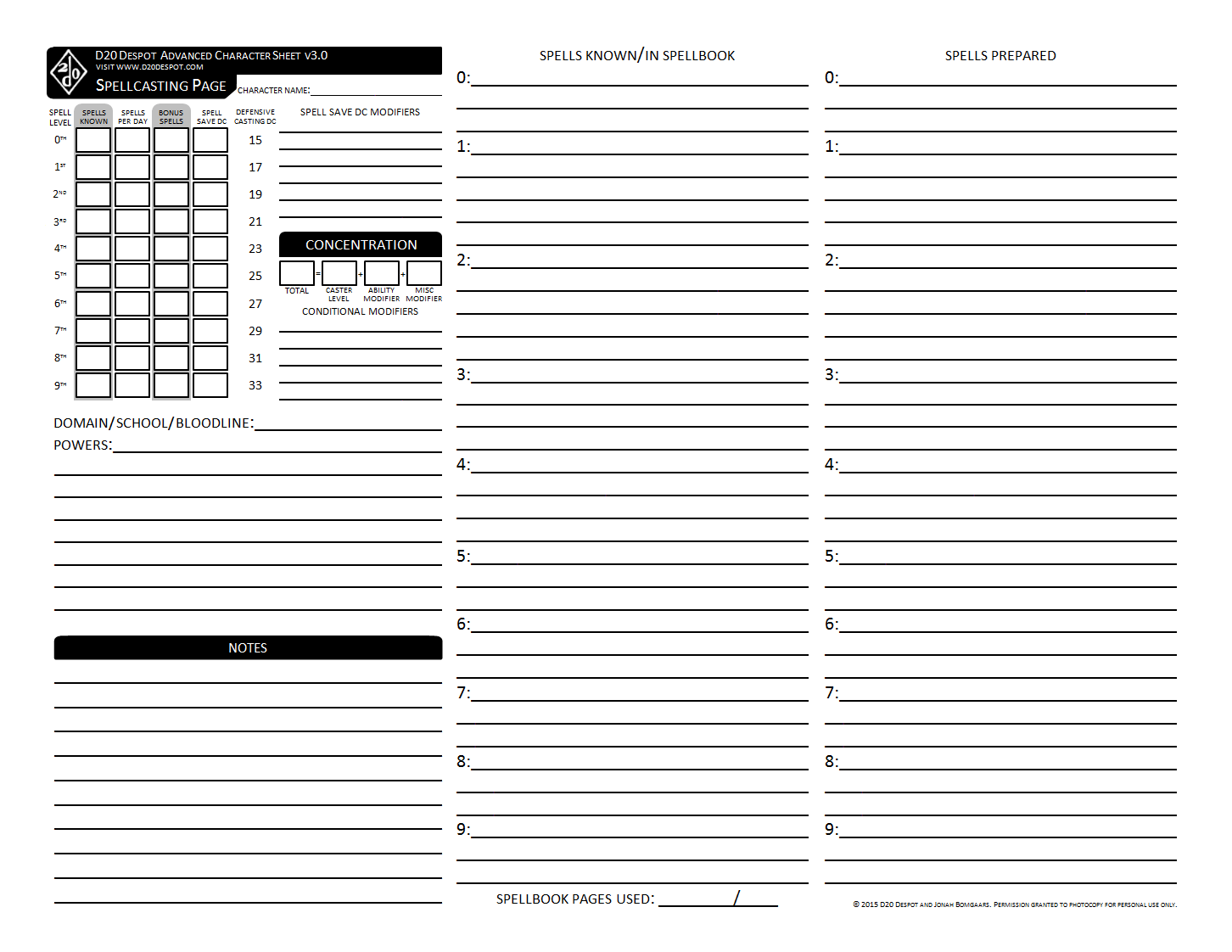 D20 Despot Advanced Character Sheet 3 0 For Pathfinder