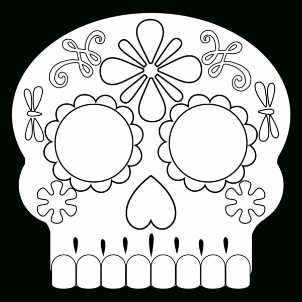 Printable Blank Day Of The Dead Skull