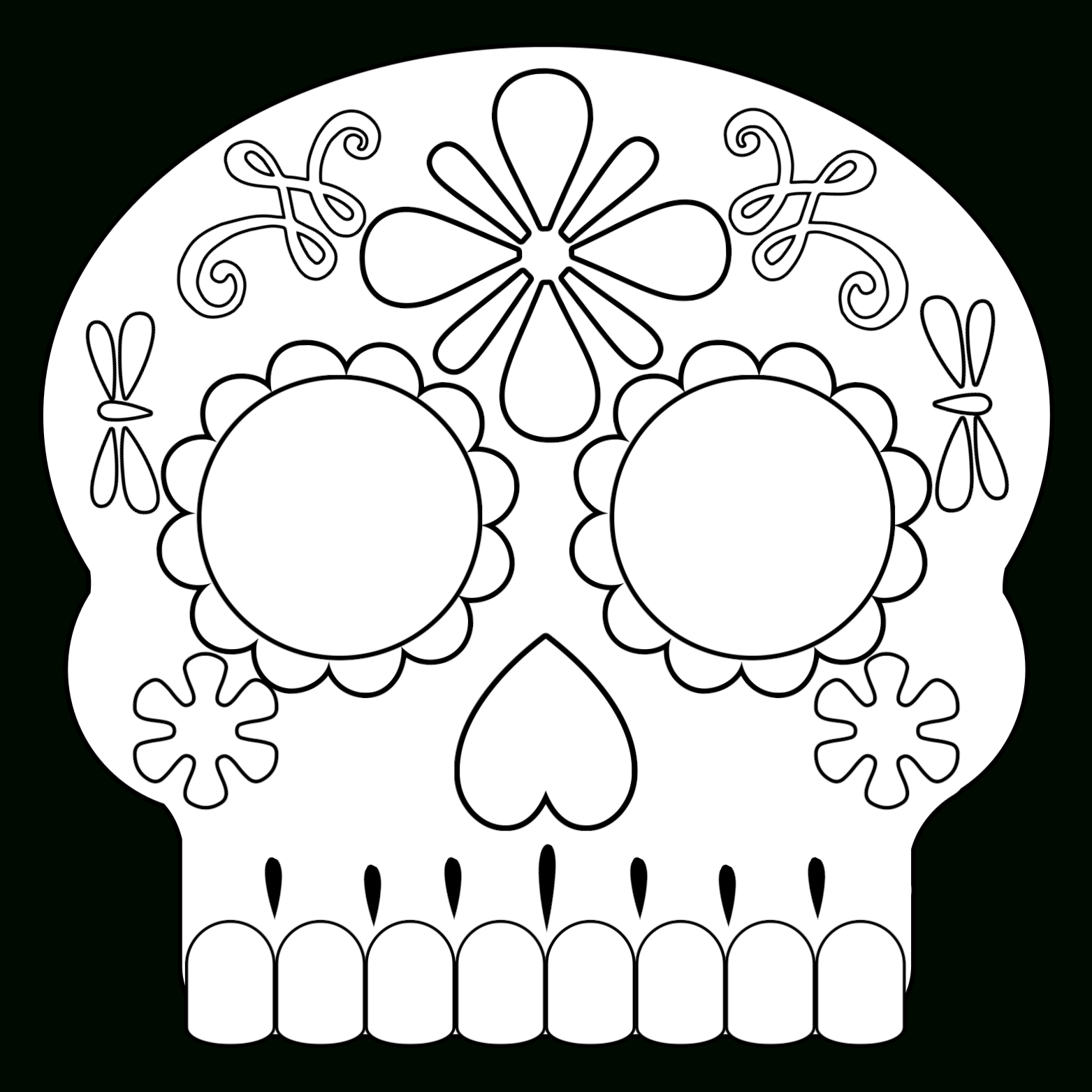 Day Of The Dead Masks Sugar Skulls Free Printable Paper Inside Blank 