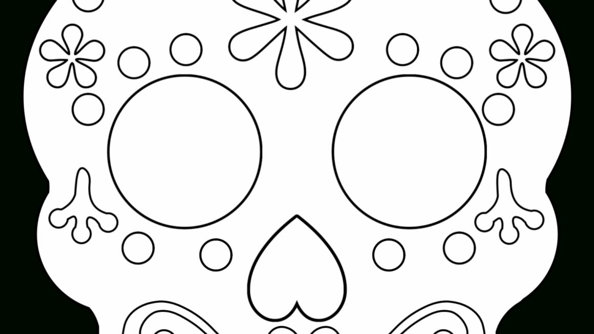 Day Of The Dead Masks Sugar Skulls Free Printable Paper Regarding