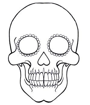 Day Of The Dead Sugar Skull Coloring Template By KRIOpie Design TpT