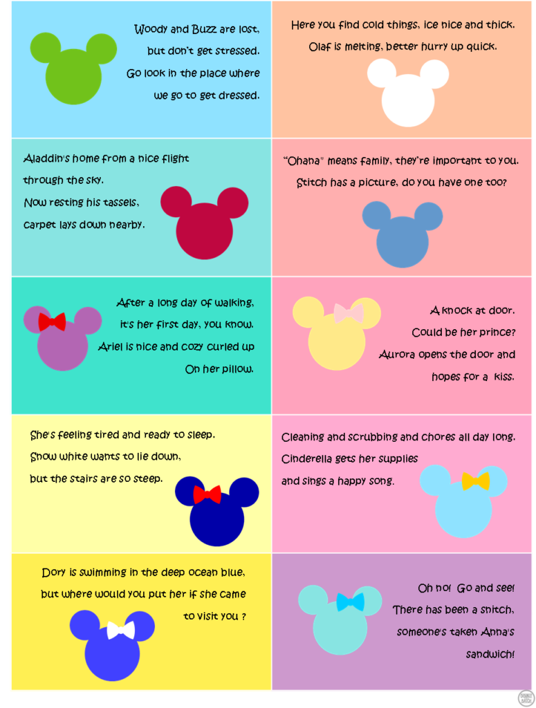 DISNEY THEMED SCAVENGER HUNT FREE Clues Featuring Your Child 39 s 