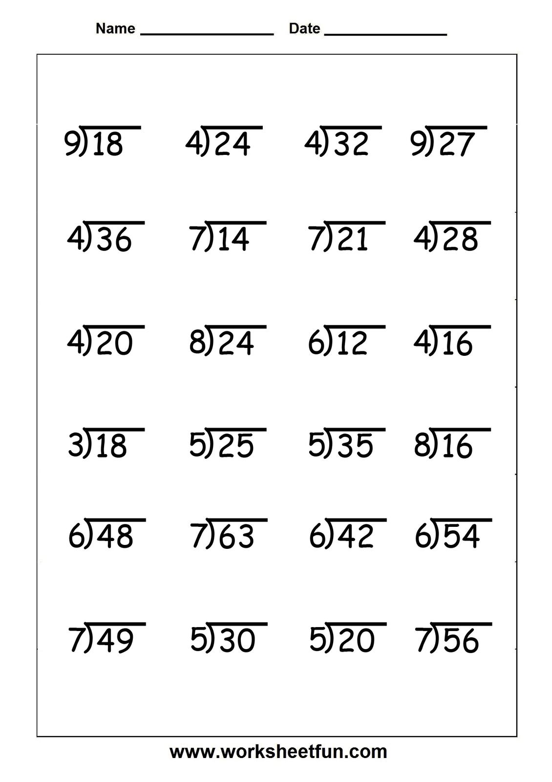 Division Printables Worksheetfun FREE PRINTABLE WORKSHEETS 