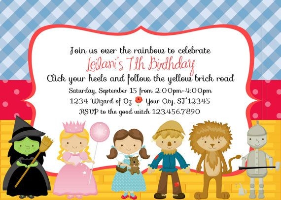 Printable Wizard Of Oz Invitations Blank Printable Wizard Of Oz Invitations Blank
