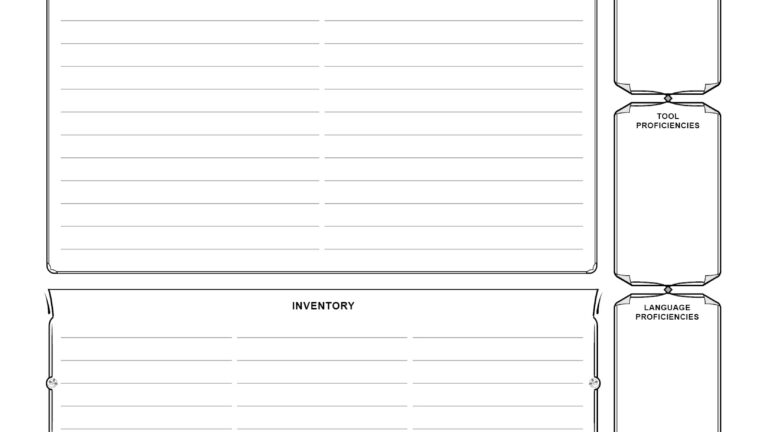 Printable Blank Dnd Character Sheets 5e Back - Printable Free Templates