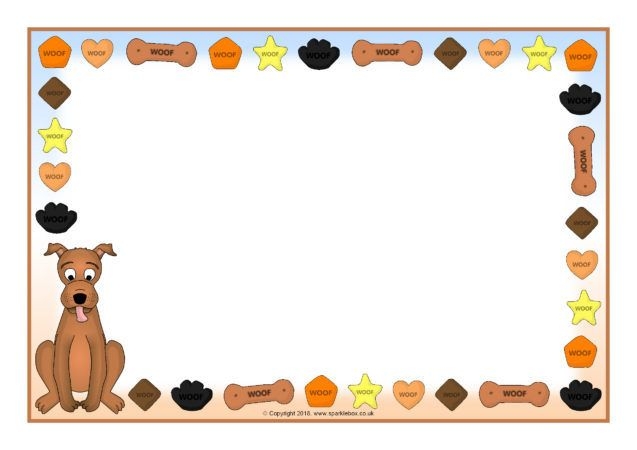 Dog A4 Page Borders SB12347 SparkleBox Page Borders Preschool 