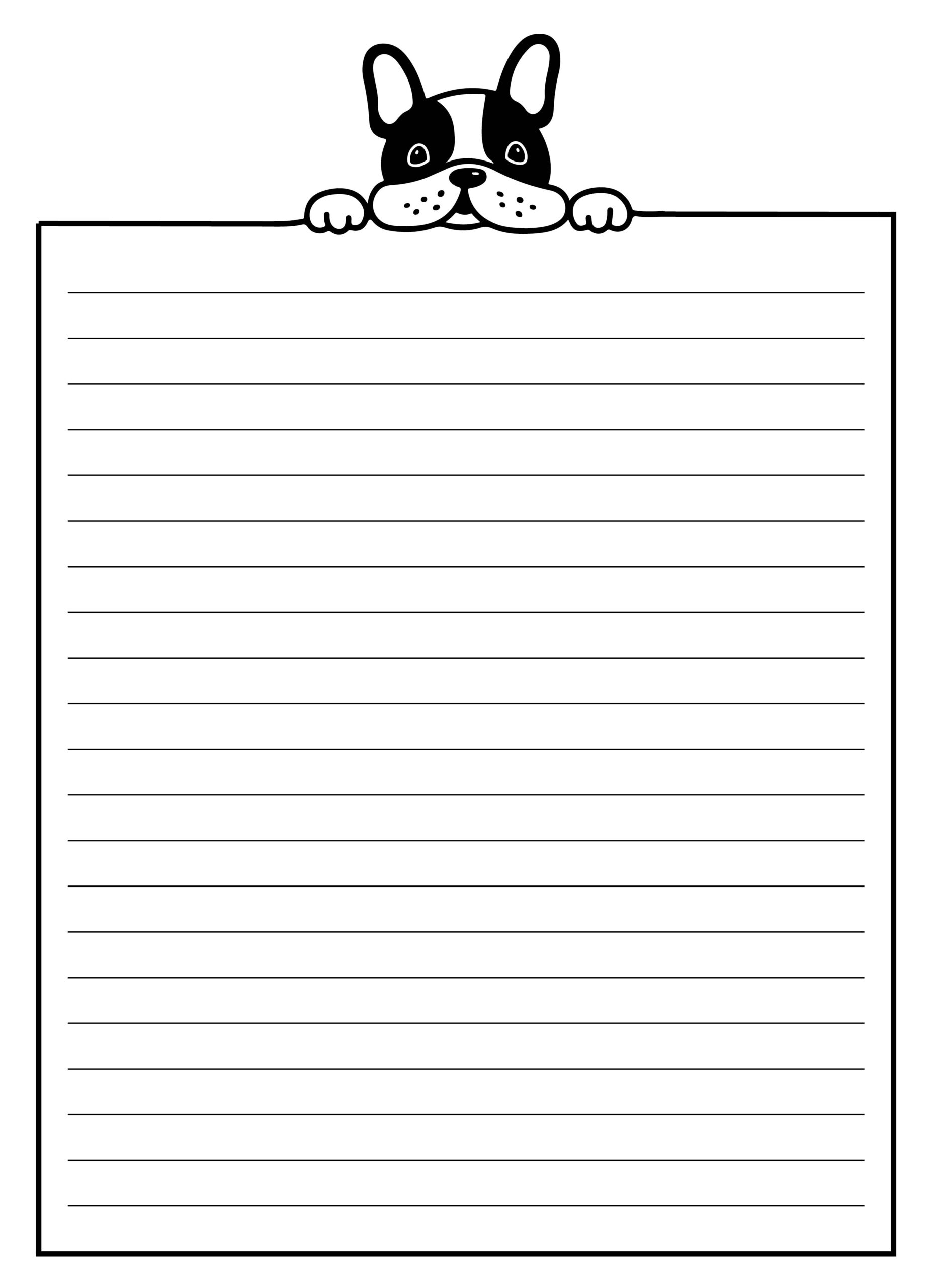 Blank Printable Cute Border Paper Doggies