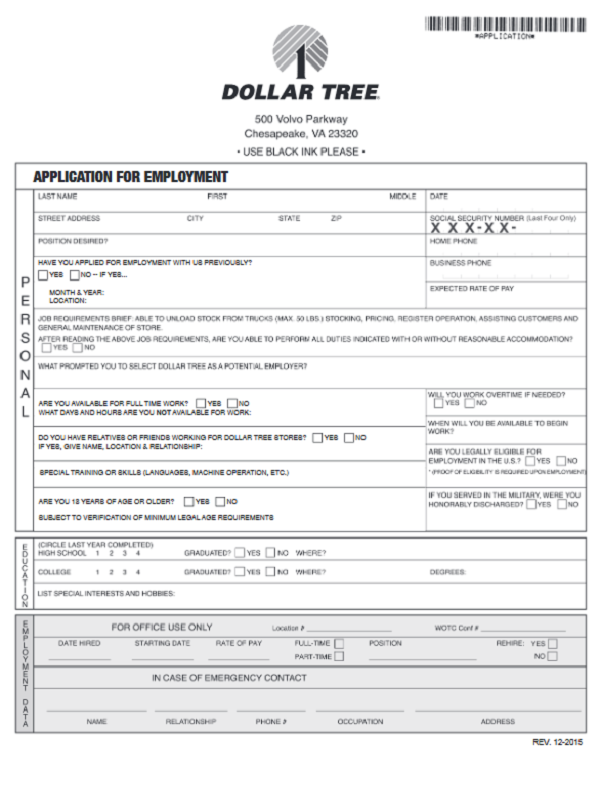 Dollar Tree Printable Blank Job Apps Dollar Tree Printable Blank Job Apps