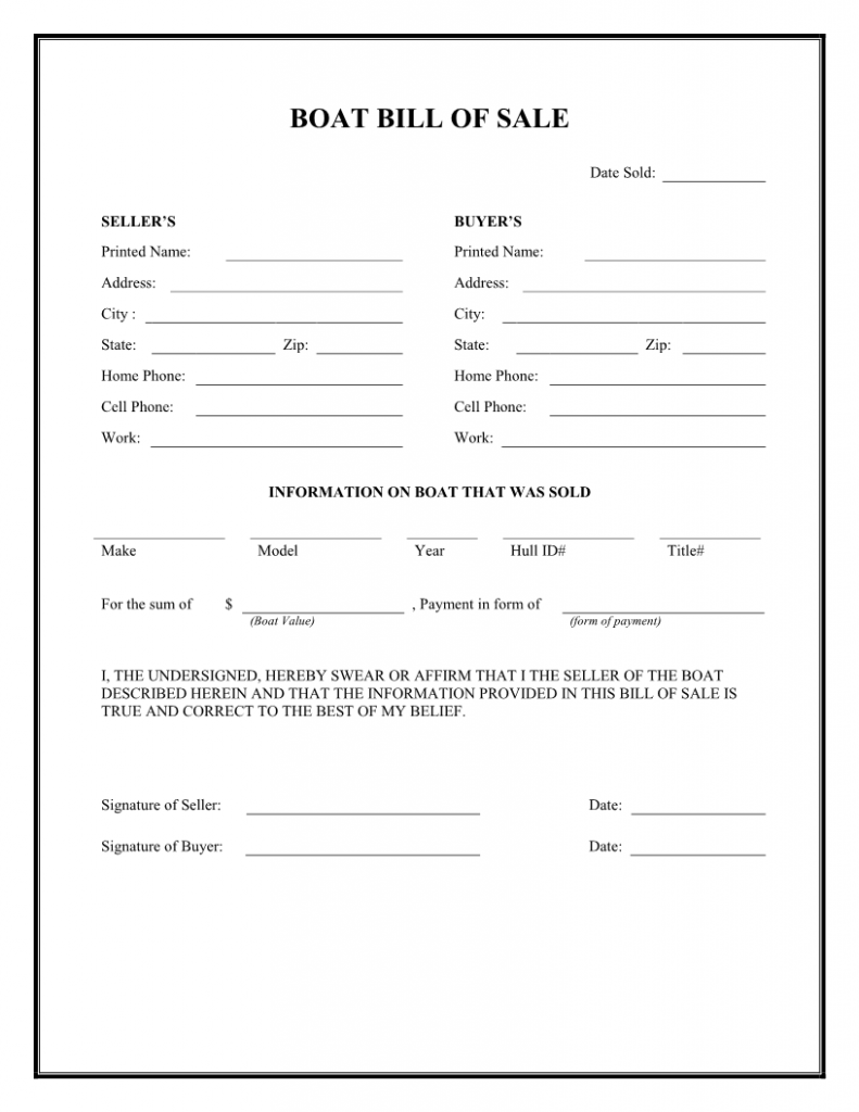 Download Free Boat Bill Of Sale Form Form Download Download Free Boat Bill Of Sale Form Form Download