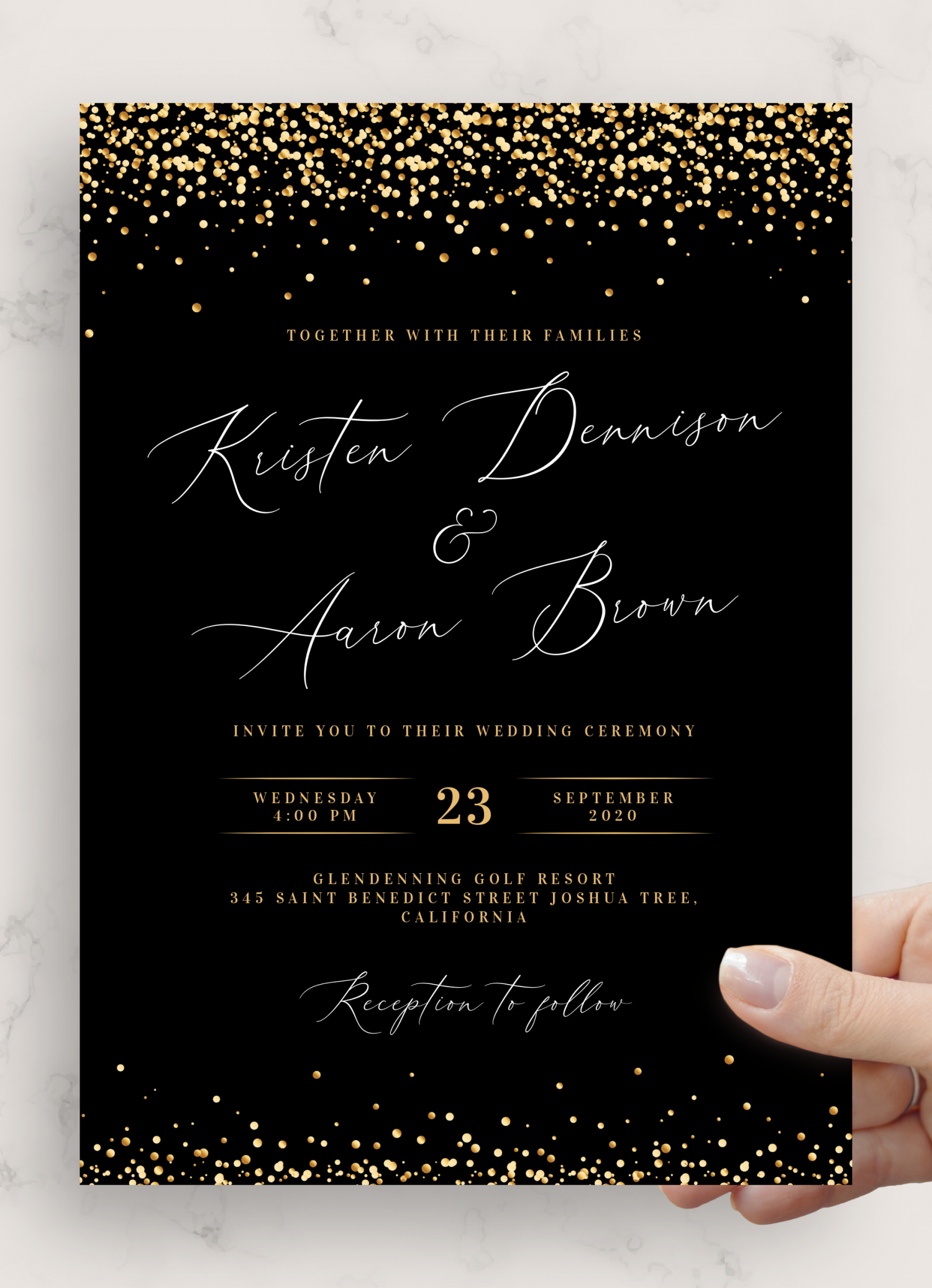 Download Printable Black And Gold Wedding Invitation PDF Download Printable Black And Gold Wedding Invitation PDF