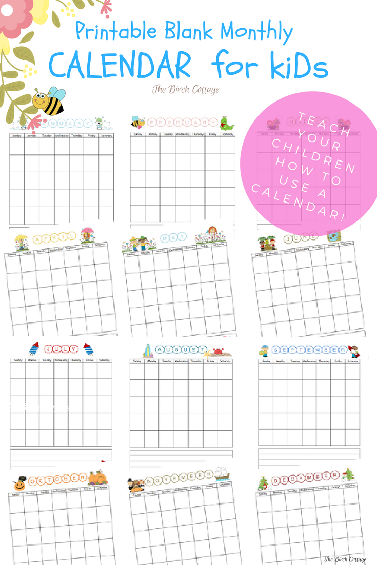 Download The Free Printable Blank Monthly Calendar For Children