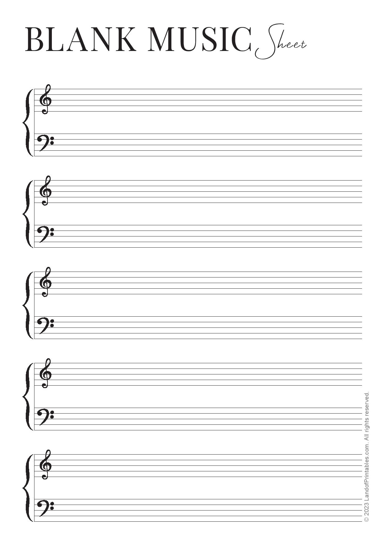 Download Your Free Blank Music Sheet Land Of Printables Download Your Free Blank Music Sheet Land Of Printables