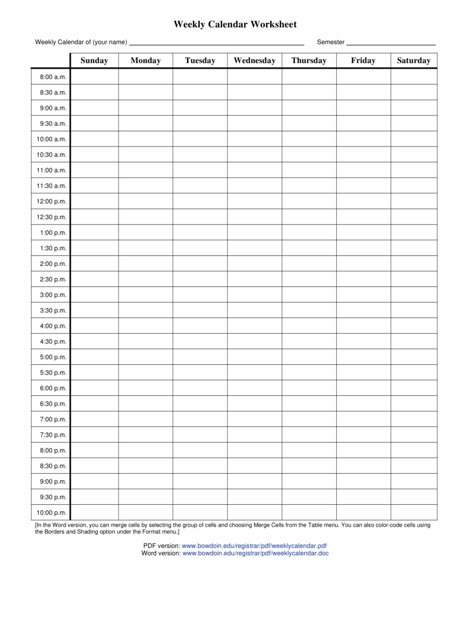 Downloadable Calendar With Time Slots Example Calendar Printable